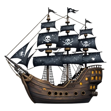 pirate ship in space sticker