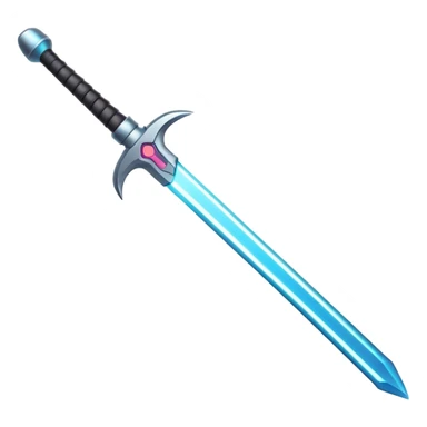 Clash of Clans aesthetic: Cinematic Playful Laser Sword Emoji, rendered in a 3D vector-style similar to standard emojis with minimal shading and bold, simplified shapes. A compact, vibrant energy blade with a neon-hued, glowing edge and futuristic hilt, softly glowing with a radiant cosmic charm. Simplified yet unmistakably iconic, highly detailed and consistent, glowing with a soft pulsating brilliance and high shine. Stylized with a touch of interstellar elegance and a soft glowing outline, capturing the essence of a legendary energy blade with a friendly, playful manner! sticker