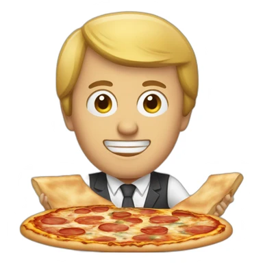 Macron qui mange des pizzas sticker