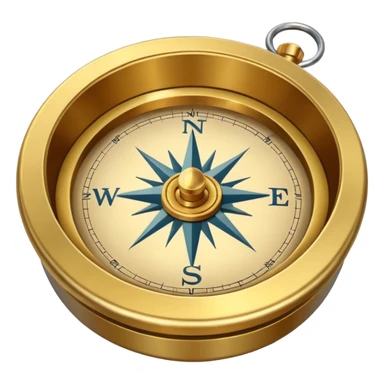 pirate compass object icon, brass compass, adventure style, 3D cartoon, mobile game icon style, centered, clean background, no text, no watermark
 sticker