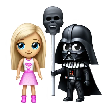 Darth Vader and Barbie’s expensive but very dusty old disturbing disgusting ghostly very haunted horror dream camping  sticker