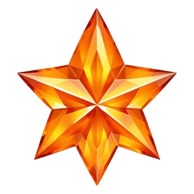 orange diamond in the shape of a five-pointed star sticker