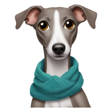 italian greyhound in the scarf, he is sitting on his butt sticker