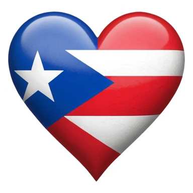 Puerto Rican flag heart sticker