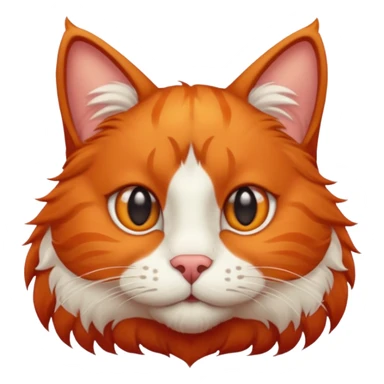 Res cat with big nose sticker