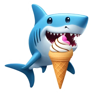 A shark with an ice cream sticker