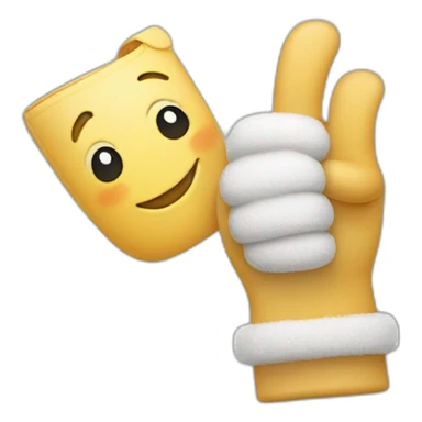 Thumbs up with a mitten sticker