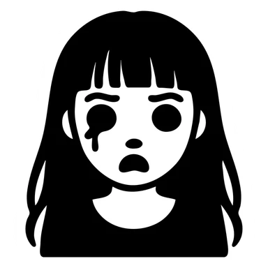 Change the eyes to solid black, keep the style and all other features the same, with no background. sticker