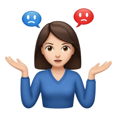 Brunette shrugging sticker