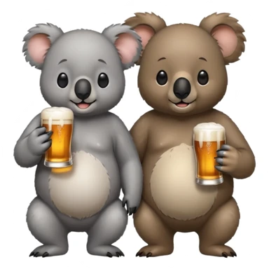 Koala and bear drinking beer sticker