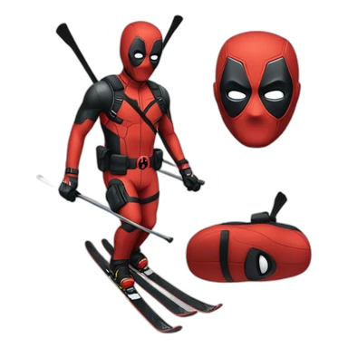 Dead pool qui fait du ski alpin sticker