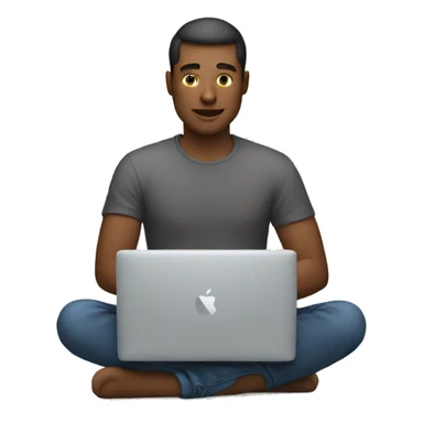 man programming on macbook sticker