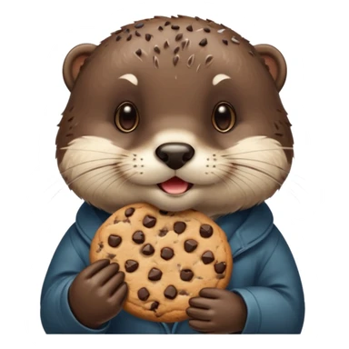 otter eating cookie sticker