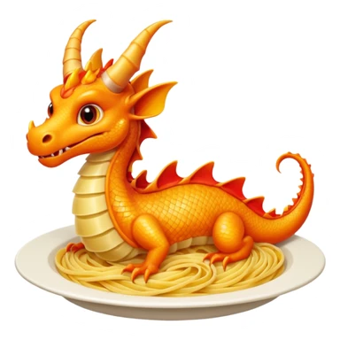 Dragon con cuerpo de pasta canelloni sticker
