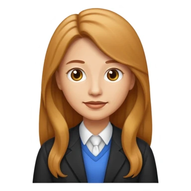 teacher emoji long caramel hair light skin sticker