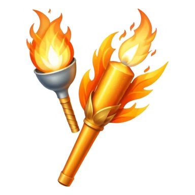 Olympic torch with motion lines, relay race sticker