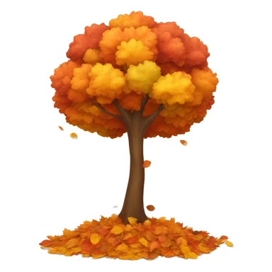 Autumn colorful tree and the leaves falling down sticker