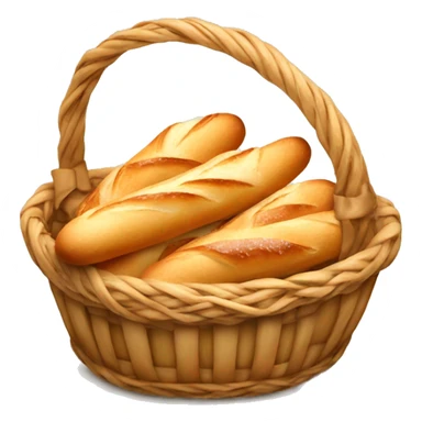 Basket of baguettes with bow sticker