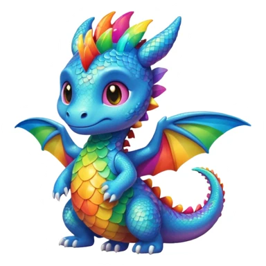 A cute little dragon  rainbow sticker