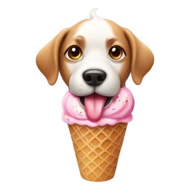 Dog with ice cream  sticker