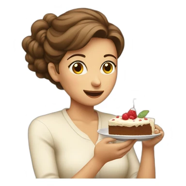 mother eating a cake sticker