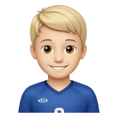 Young boy wishing luck sticker