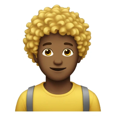 Boy with fluffy yellow curly hair sticker