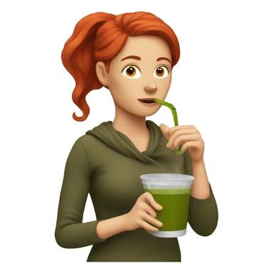 a red hair woman drinkin yerba mate sticker