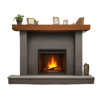 Realistic fireplace  sticker