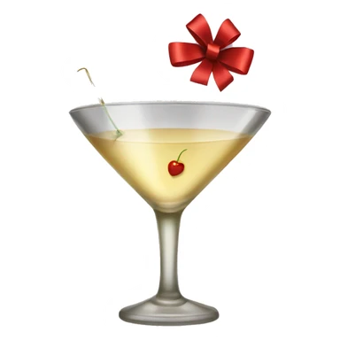 Martini drink with a bow sticker