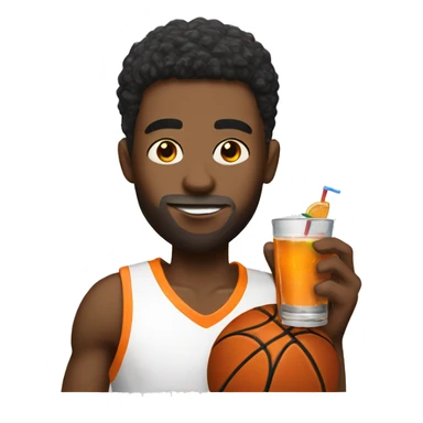Basketball player with a drink and a ball  sticker