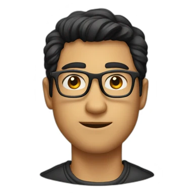 a guy with eyeglasses and black hair in typer fade sticker
