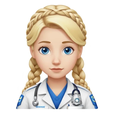 Paramedic girl with blonde hair frenchbraid and blue eyes sticker