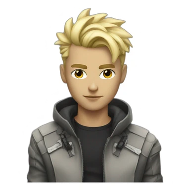 Cyberpunk blonde guy sticker