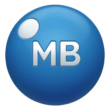 Blue Ball with MB written on it sticker