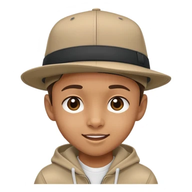kid with a hiphop hat, cheerful expression sticker