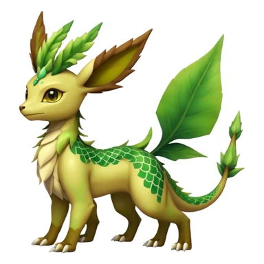 Dragon-type Fakémon-Leafeon full body sticker