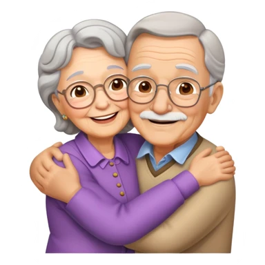 Grandma and grandpa hugging sticker