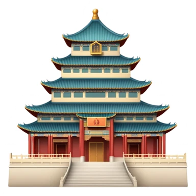 Imperial Chinese palace building, subtle colors, default emoji style sticker