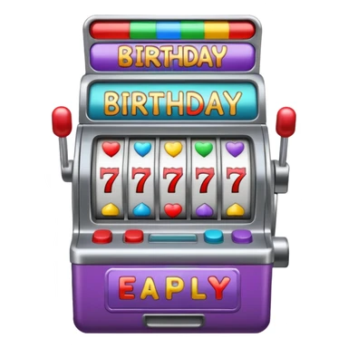 slot machine The sign says "birthday present." sticker