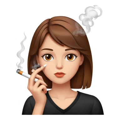 Brown haired girl smoking  sticker