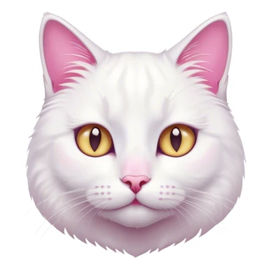 White cat-pink whiskers sticker