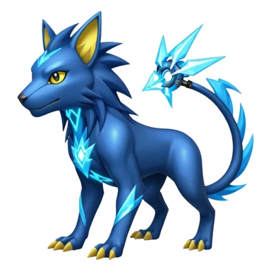 Modern Cyber Manectric-Luxray-creature, full body sticker