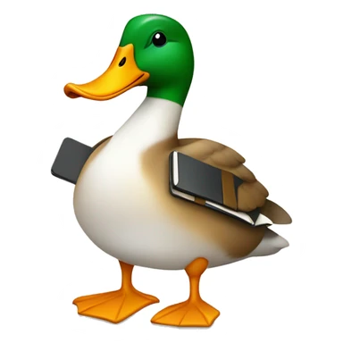 mallard duck with clip board  sticker
