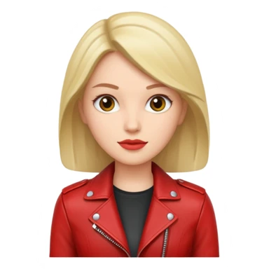 Motorbiker woman with red leather jacket sticker