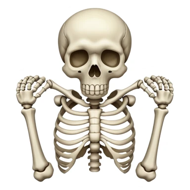 Thick, heavy-looking skeleton bones sticker