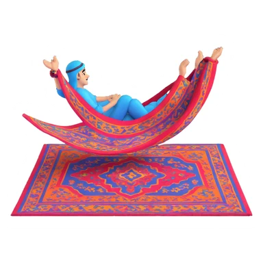 arabic character on a flying carpet with colorful carpet sticker