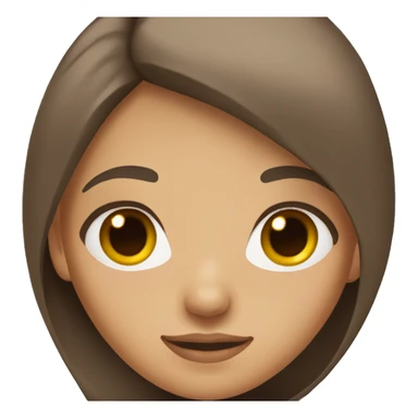 Girl with straight brown hair and brown eyes sticker