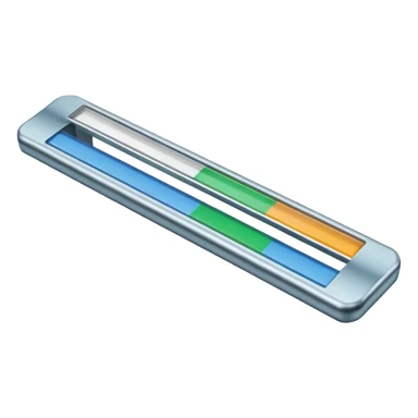 a straight  bar with a meter that has different colors on it  sticker