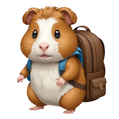 guinea pig with backpack on its back sticker